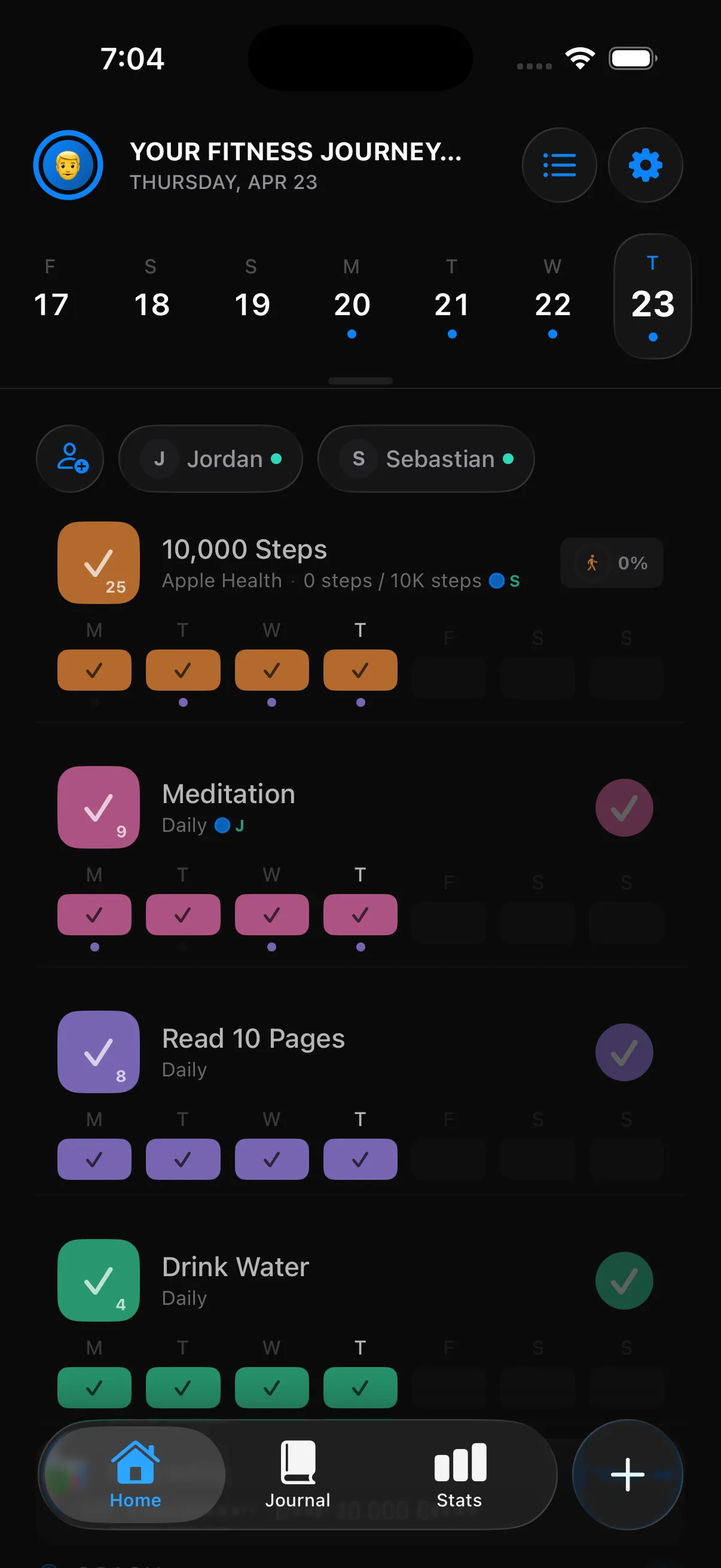 StreakMate habit chain view
